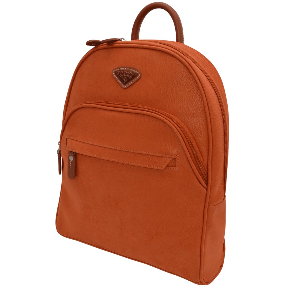 JUMP Uppsala Teardrop Terracotta-33 cms Backpack with Back Padded Pocket for Tablet Polysuede Material with Leather Trimmings Fashion Bag for Men and Women