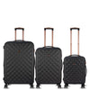 it luggage Fashionista Black Set of 3- Large,Medium & Cabin-28,24,20 inches Expandable Hardsided with TSA Lock & Wet Pouch Inside 8 Wheel Trolley Bag