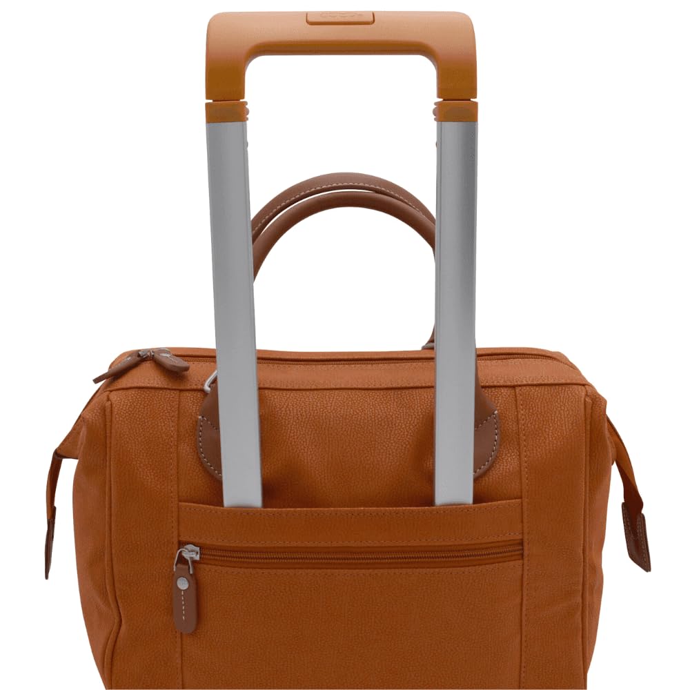 JUMP Uppsala Beauty Doctor Vanity Bag-Terracota-Cabin-32 cms Polysuede Material with Leather Trimmings Carry-on Fashion Cosmetic Travel Bag
