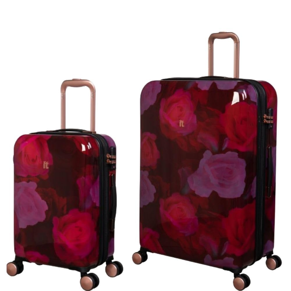 it luggage-Sheen- Maxy Rose Red-Combo-Large & Small-28 & 20 inches-Cabin & Check-in Luggage-Expandable-Fashion Luggage-Hardsided-PC-with TSA Lock 8 Wheel Trolley Bag