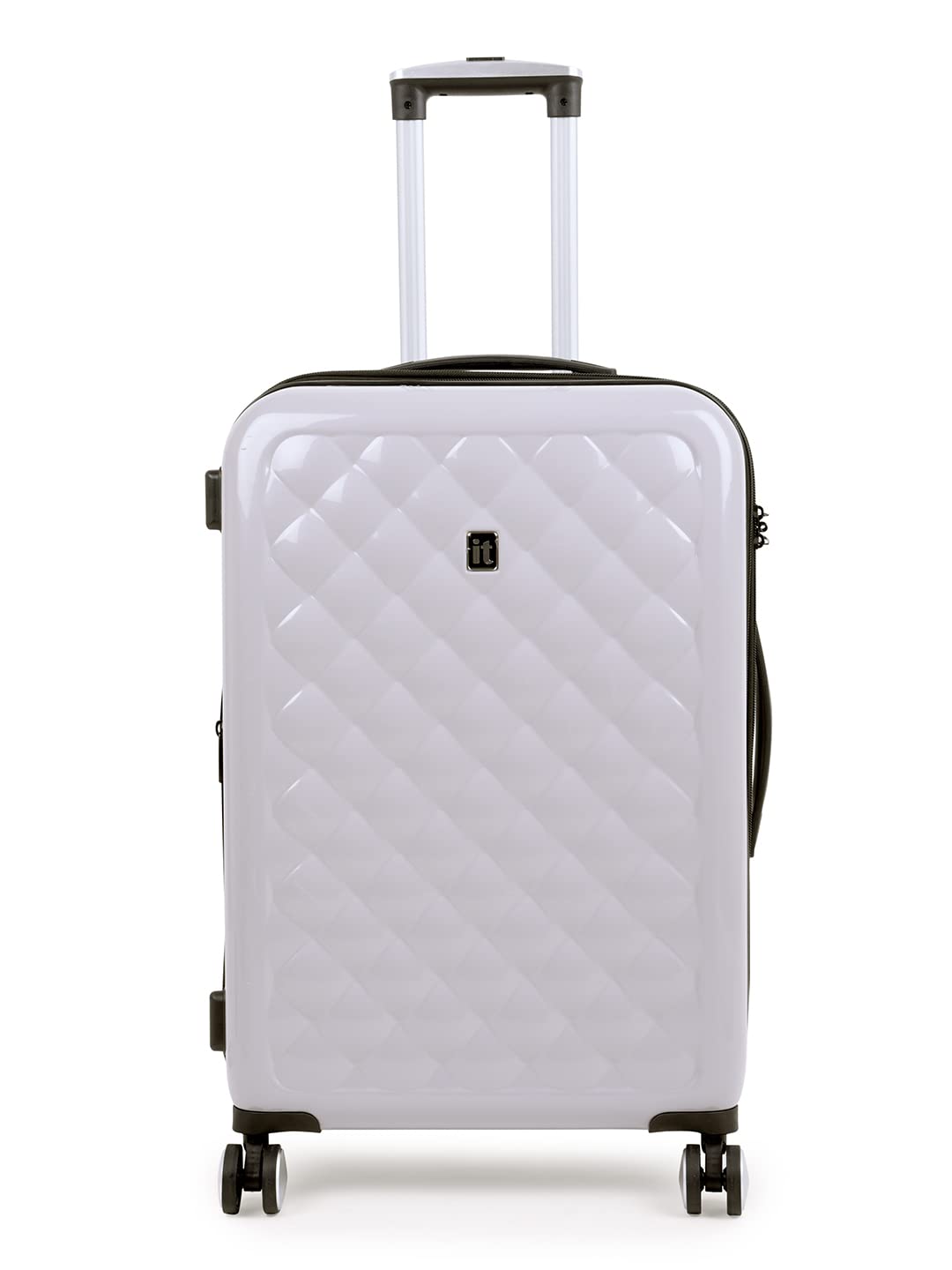 it luggage Fashionista Glossy Grey Set of 2- Medium & Cabin-24 & 20 inches Expandable PC Hardsided with TSA Lock 8 Wheel Trolley Bag