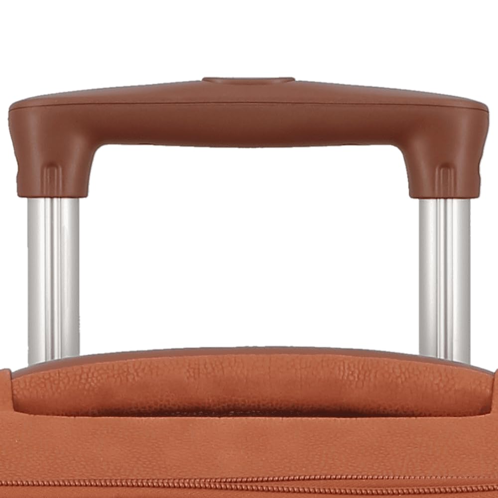 JUMP Uppsala Trolley Bag-Terracota-Cabin-20 inches Expandable Polysuede Material with Leather Trimmings Softsided Carry-on 8 Wheels Travel Bag Fashion Bag for Men and Women
