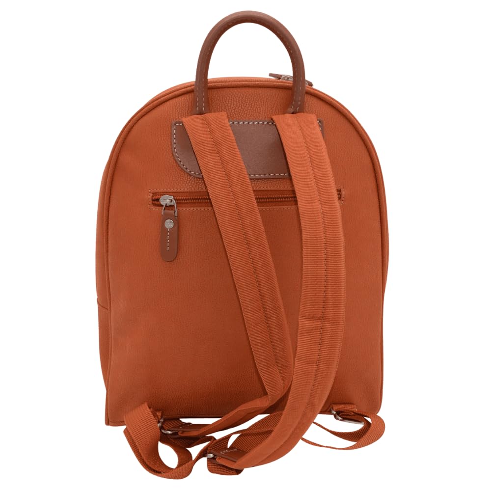 JUMP Uppsala Teardrop Terracotta-33 cms Backpack with Back Padded Pocket for Tablet Polysuede Material with Leather Trimmings Fashion Bag for Men and Women