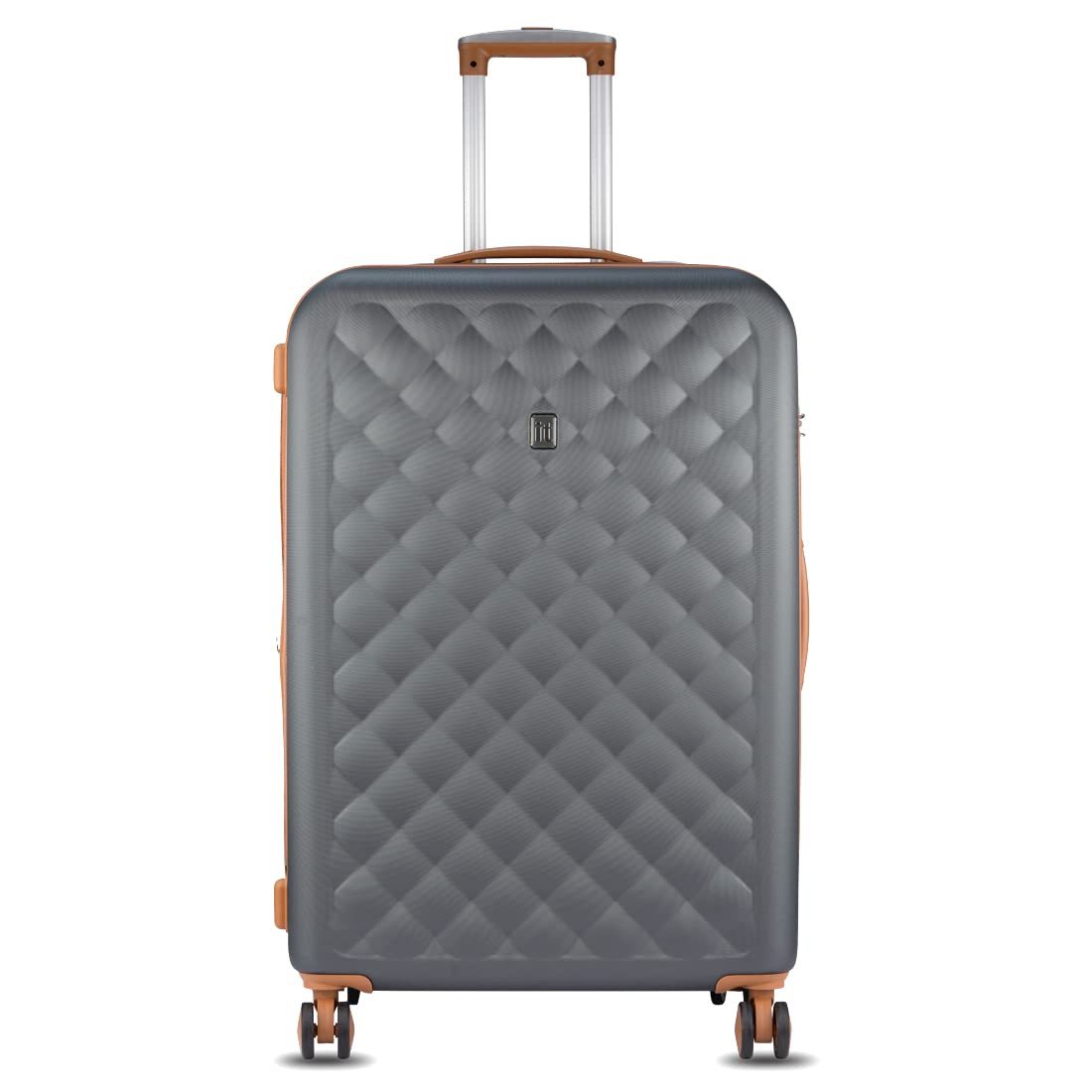 it luggage Fashionista Charcoal Grey- Set of 2- Large & Medium-28 & 24 inches Expandable with TSA Lock & Wet Pouch Inside 8 Wheel Trolley Bag