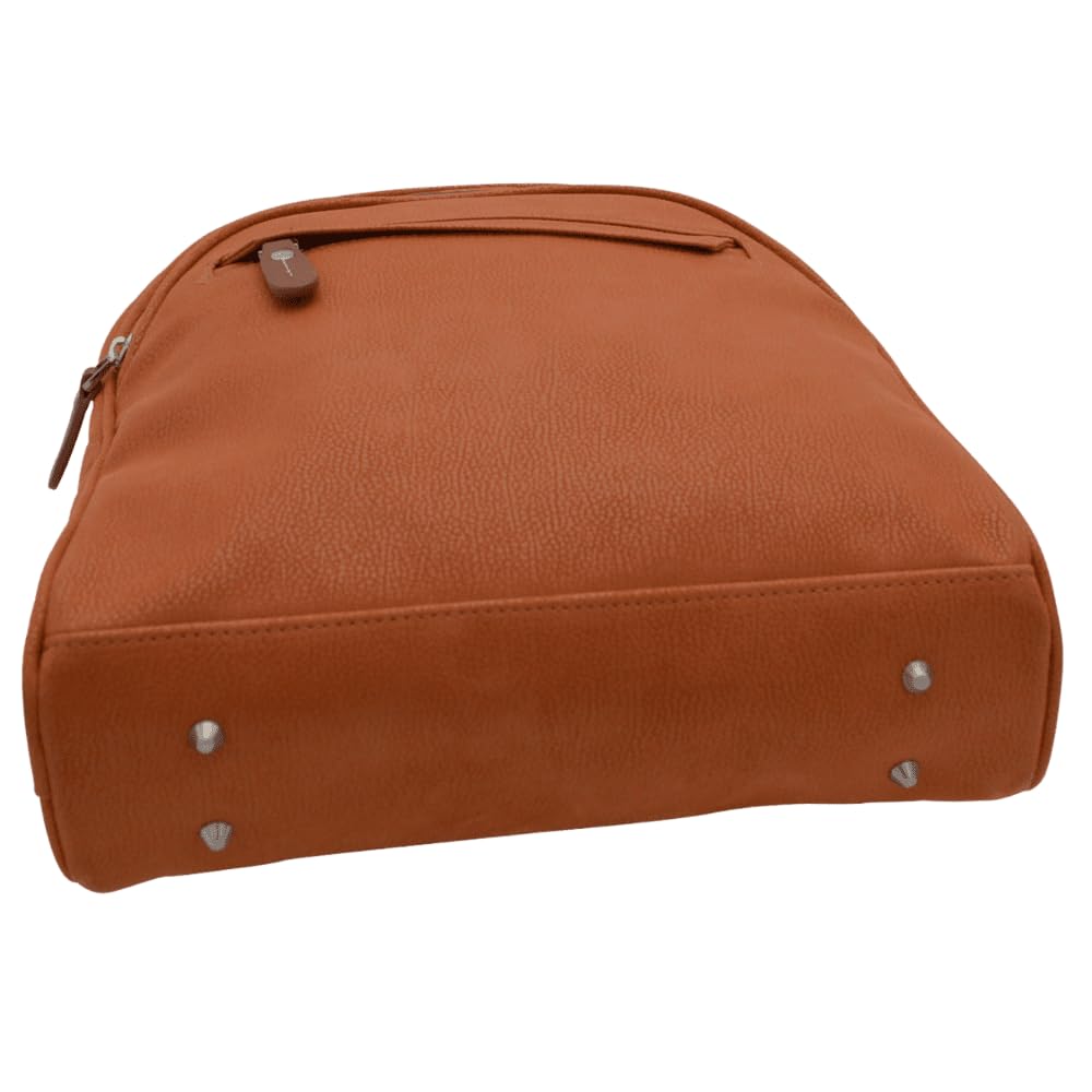 JUMP Uppsala Teardrop Terracotta-33 cms Backpack with Back Padded Pocket for Tablet Polysuede Material with Leather Trimmings Fashion Bag for Men and Women