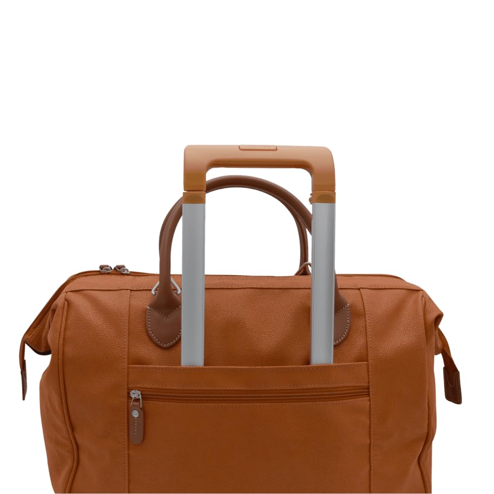 JUMP Uppsala Doctor Duffle Travel Bag-Terracota-Cabin-50 cms Polysuede Material with Leather Trimmings Carry-on Fashion Travel Bag for Men and Women