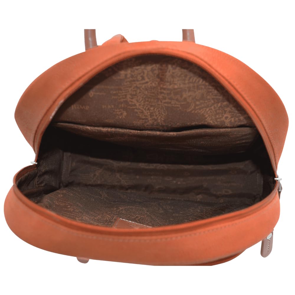 JUMP Uppsala Teardrop Terracotta-33 cms Backpack with Back Padded Pocket for Tablet Polysuede Material with Leather Trimmings Fashion Bag for Men and Women