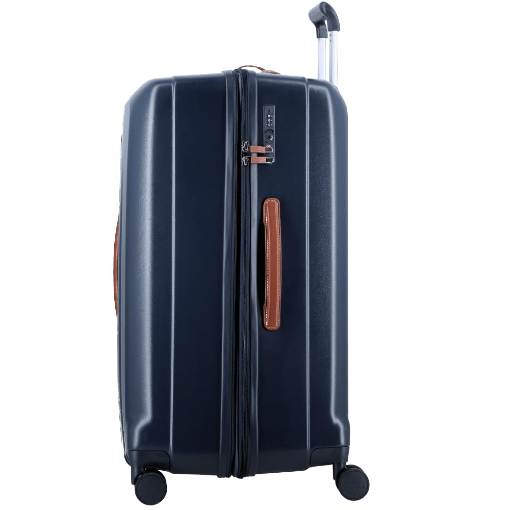 JUMP Uppsala Rigid-Navy Blue-Extra Large-72cm Expandable Hardsided 8 Wheel Cargo Luggage with TSA Lock, Anti-Theft Zipper, Name Tag and Luggage Cover