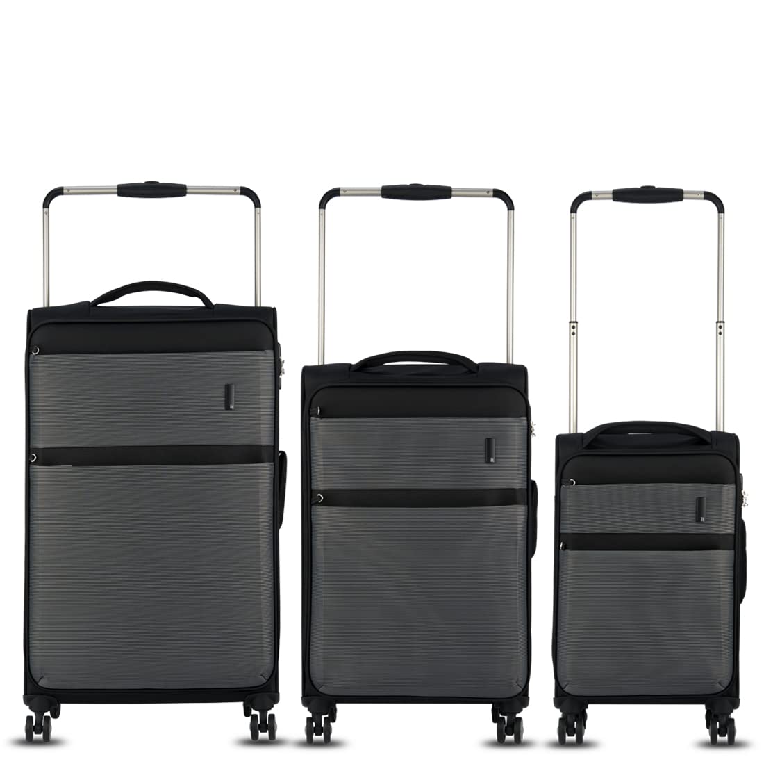 it luggage| Debonair World's Lightest |8 Wheel |Soft Luggage |Set of 3 -Two Tone Black-22-2058-08-54.6cm,71cm,80cm