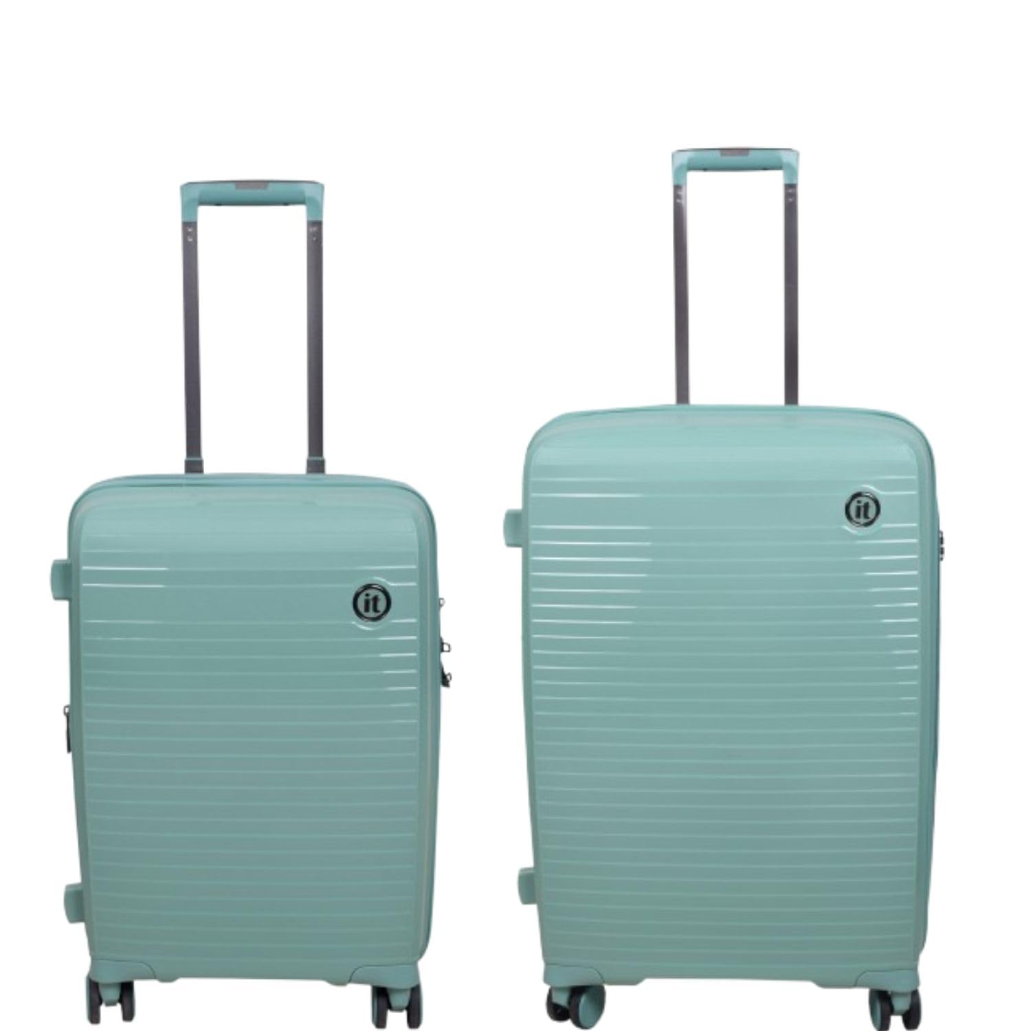 it luggage Spontaneous Green Set of 2- Medium & Cabin-24 & 20 inches Expandable Anti-Theft Zipper Polypropylene Hardsided with TSA Lock 8 Wheel Trolley Bag
