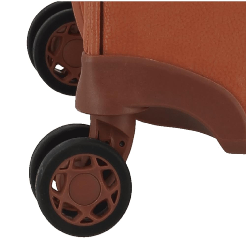 JUMP Uppsala Trolley Bag-Terracota-Cabin-20 inches Expandable Polysuede Material with Leather Trimmings Softsided Carry-on 8 Wheels Travel Bag Fashion Bag for Men and Women