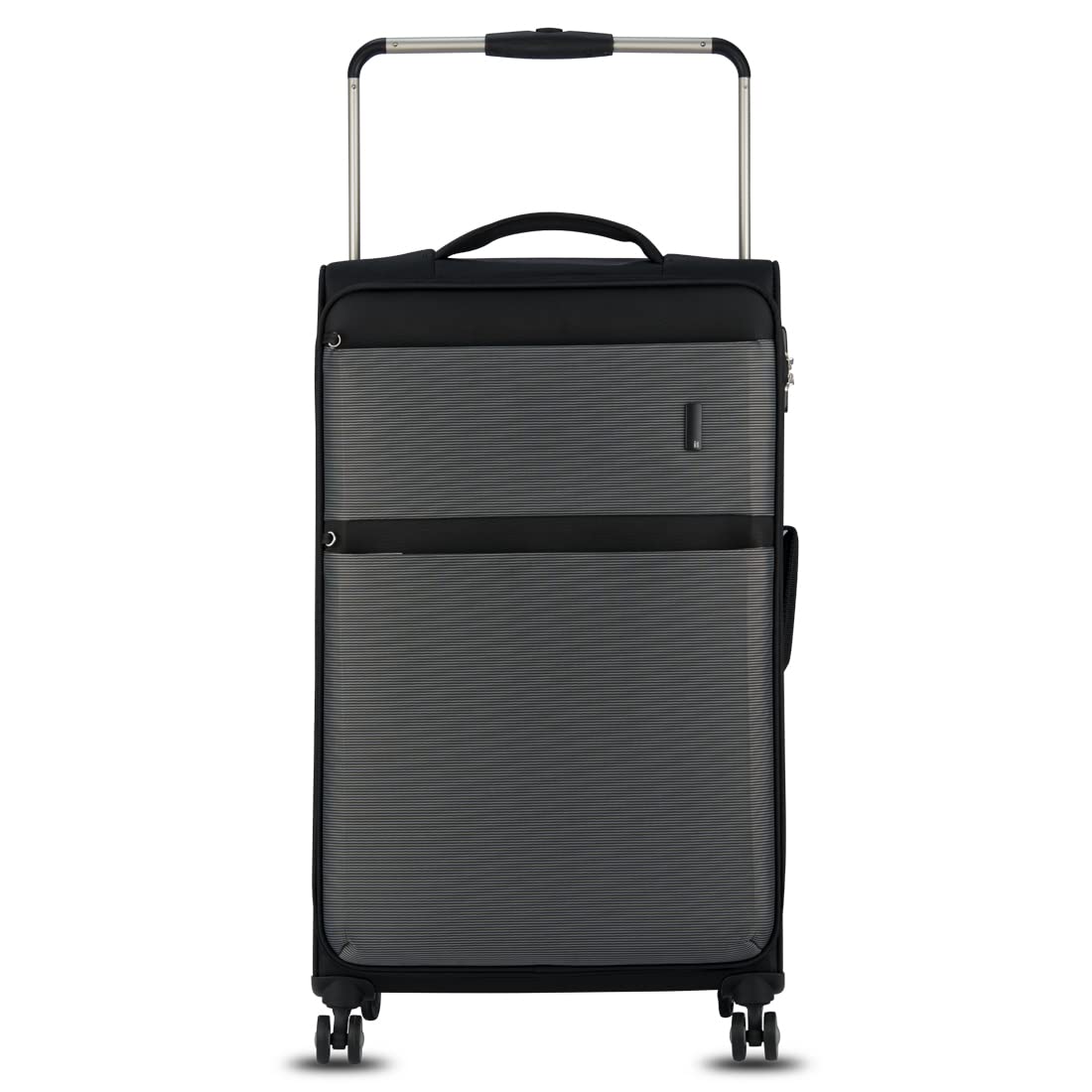it luggage World's Lightest Polyester Bag | Debonair- Black-Large-80Cm | Softsided | Check-In Spinner Luggage | 8 Wheel Trolley Bag