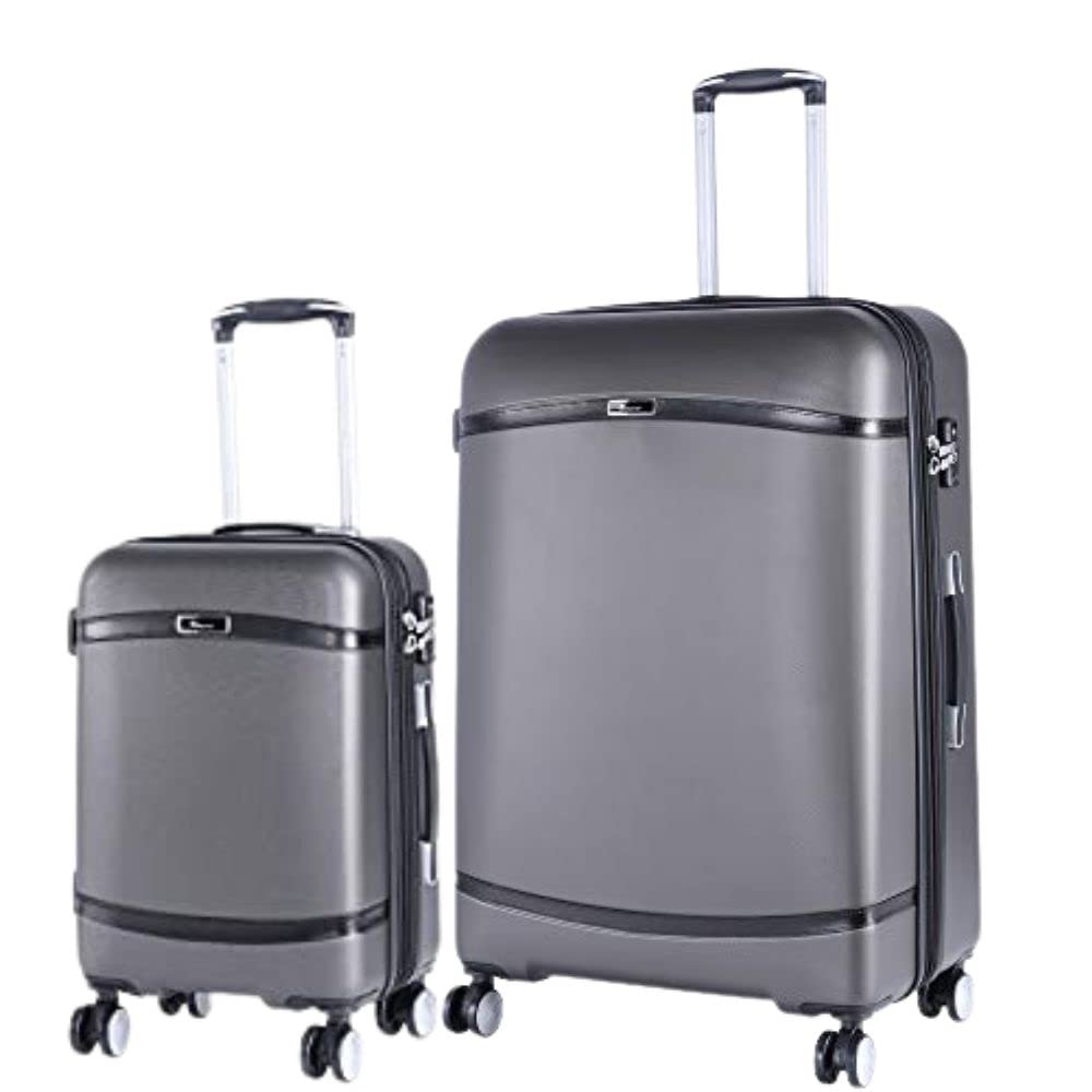 it luggage| Quaint Advent-Dark Grey with Black Trim| Combo-Large & Cabin-80cm,55cm| Hardsided |Cabin & Check-in Luggage with Wet Pouch & Shoe Pouch |Expandable |8 Wheel Luggage Trolley