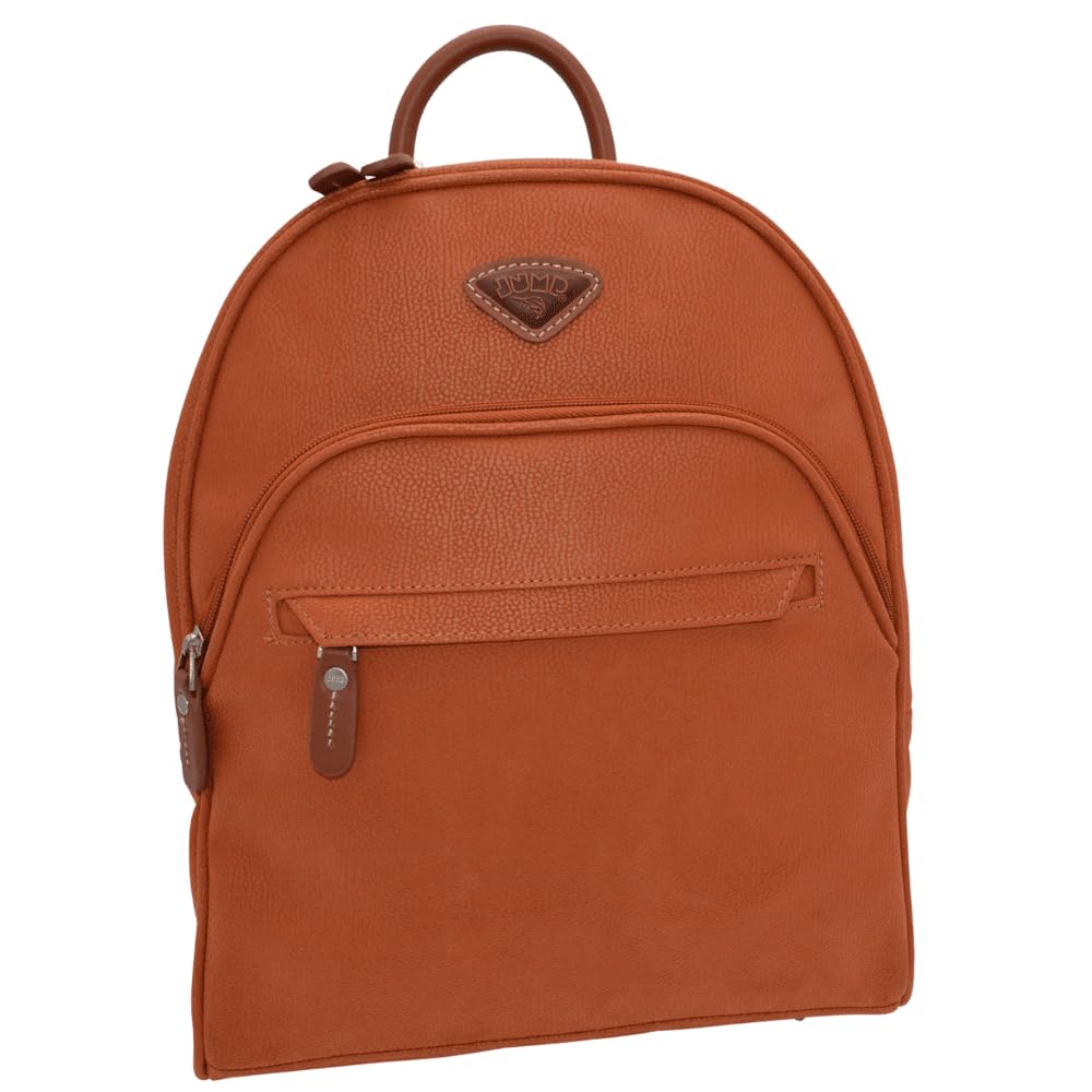 JUMP Uppsala Teardrop Terracotta-33 cms Backpack with Back Padded Pocket for Tablet Polysuede Material with Leather Trimmings Fashion Bag for Men and Women