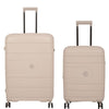 it luggage Eco Tough Beige Set of 2-Large & Cabin-28 & 20 inches Expandable Eco-Friendly Polypropylene Hardsided with TSA Lock & Wet Pouch Inside 8 Wheel Trolley Bag