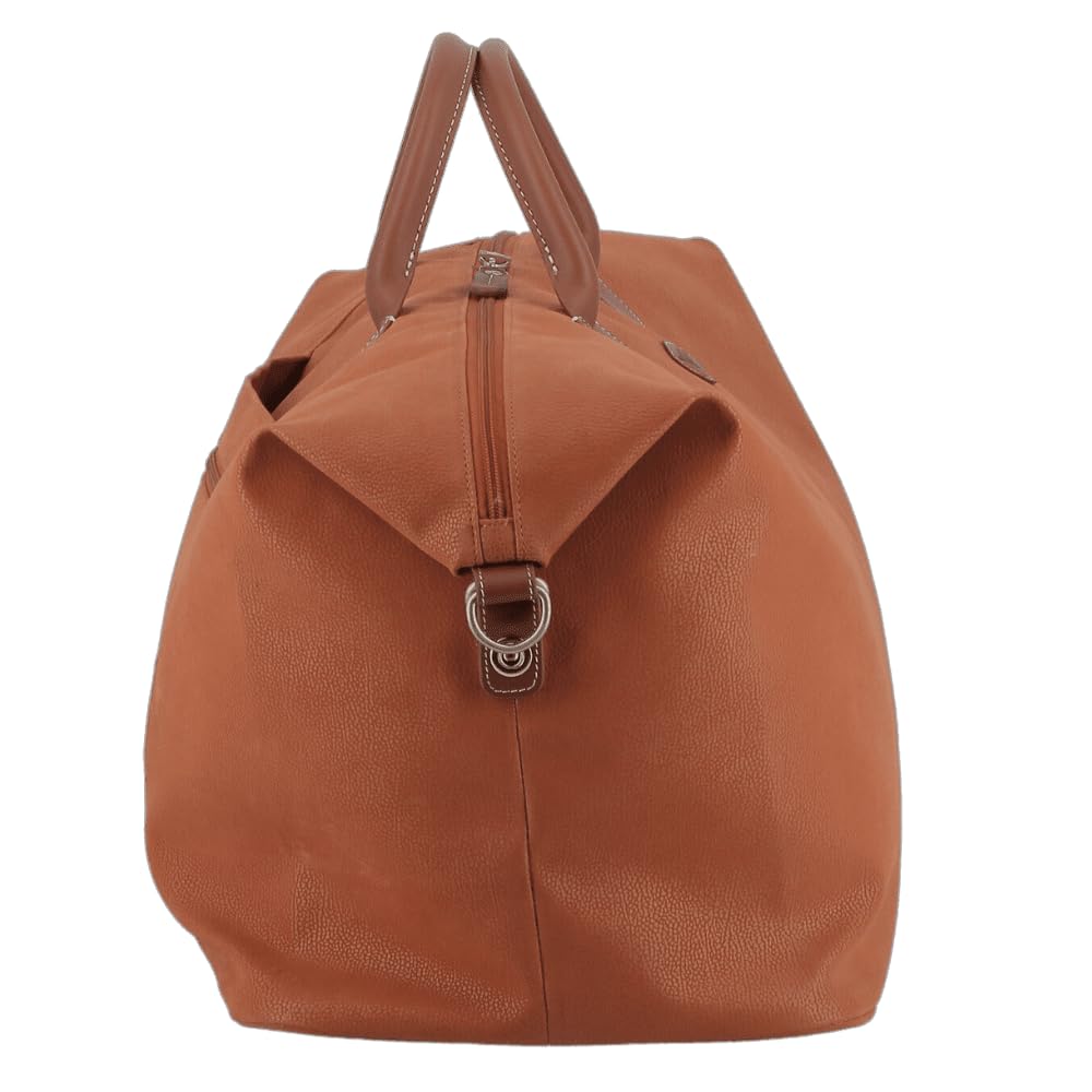 JUMP Uppsala Weekend Travel Duffle Bag-Terracota-Cabin-50 cms Polysuede Material with Leather Trimmings Light Weight Fashion Travel Bag for Men and Women