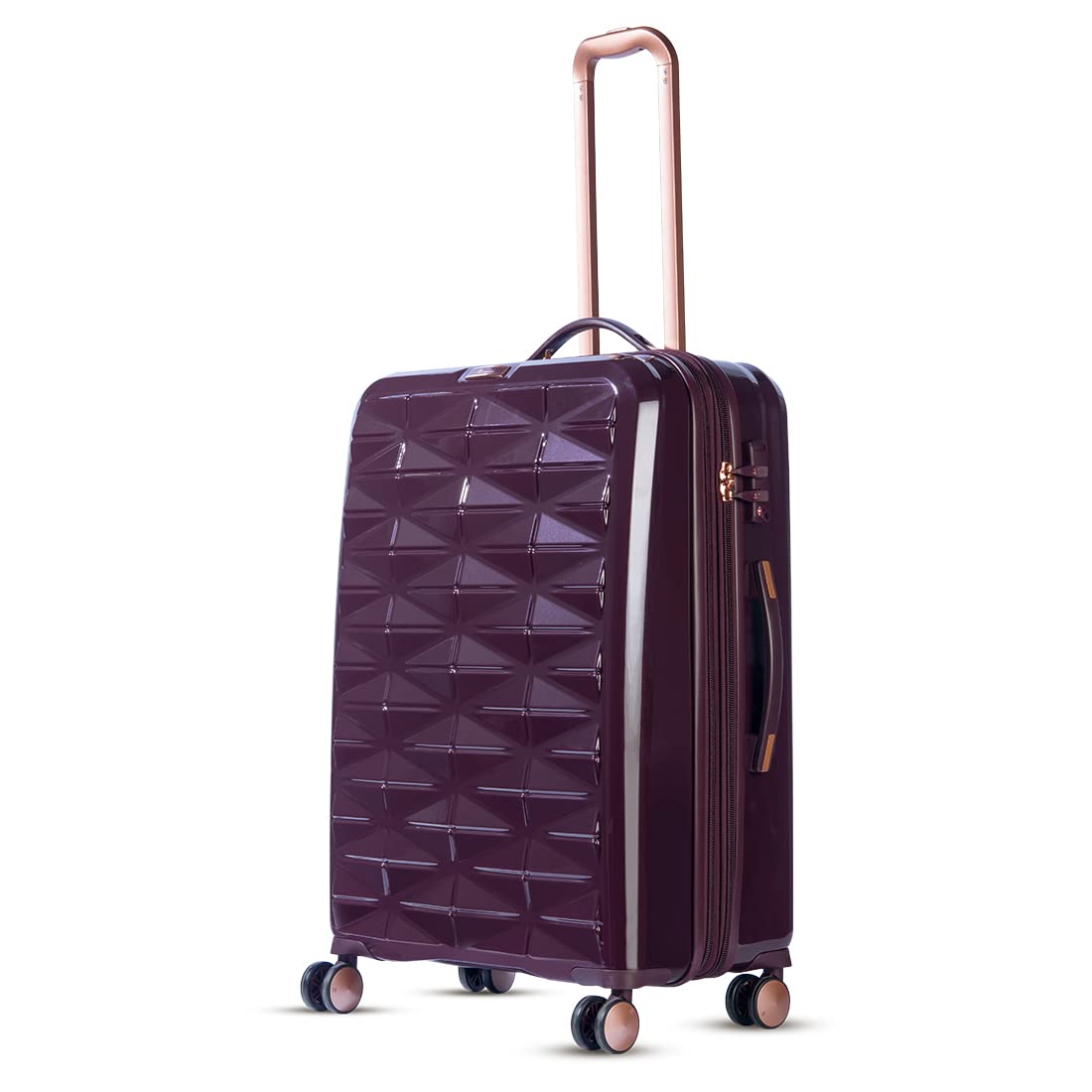 it luggage Certify Purple Medium-24 inches Expandable PC Hardsided with TSA Lock 8 Wheel Trolley Bag