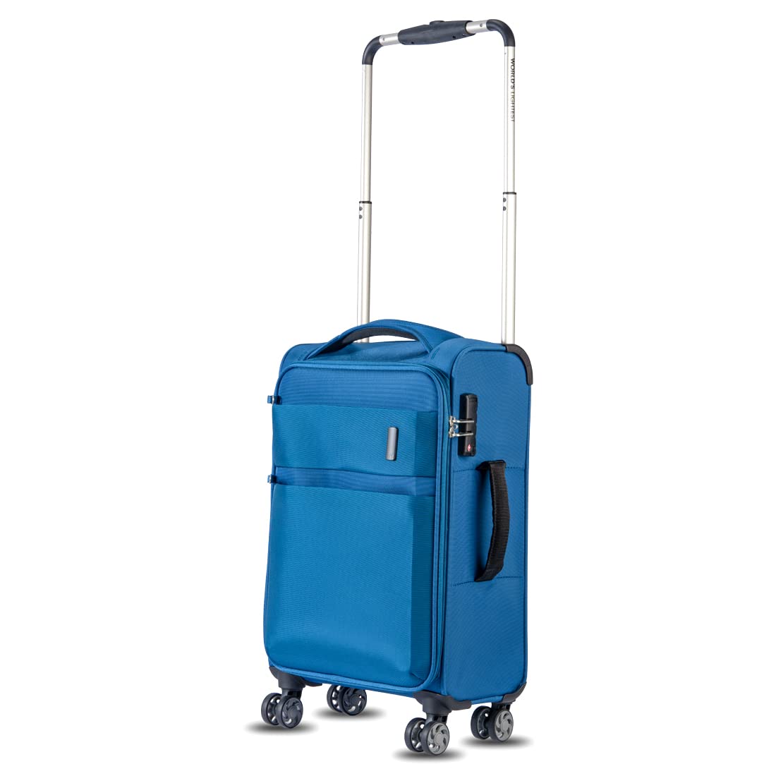 it luggage World's Lightest Bag Debonair-Two Tone Blue-54cm Softsided Polyester 8 Wheel Trolley Bag
