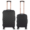 it luggage Fashionista Black Set of 2- Medium & Cabin -24 & 20 inches Expandable Hardsided with TSA Lock & Wet Pouch Inside 8 Wheel Trolley Bag