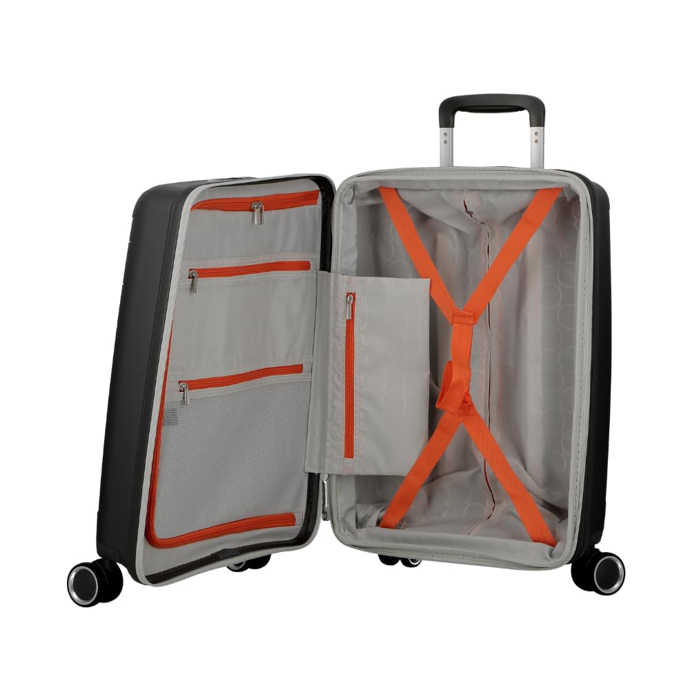 JUMP FURANO 2 Set of 2-Carbon Black-Medium & Cabin-66, 55cm Expandable Hardsided 8 Wheel Luggage with TSA Lock