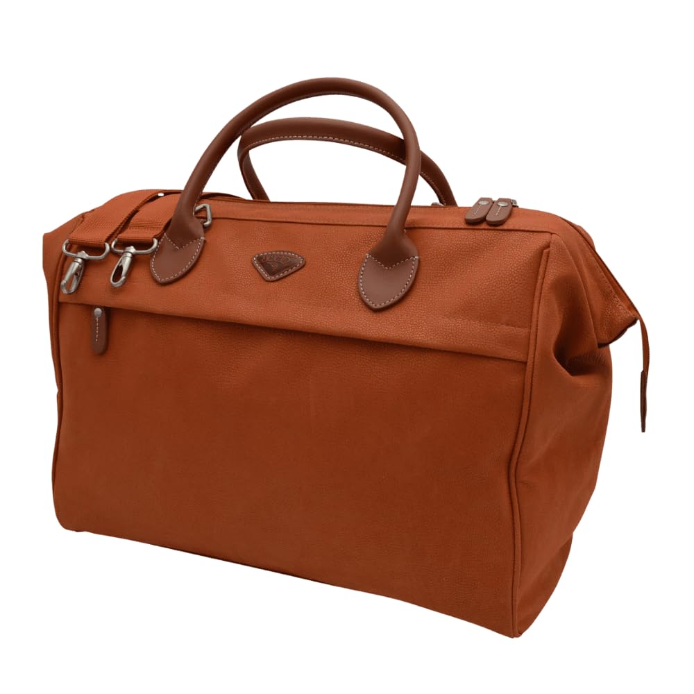 JUMP Uppsala Doctor Duffle Travel Bag-Terracota-Cabin-50 cms Polysuede Material with Leather Trimmings Carry-on Fashion Travel Bag for Men and Women