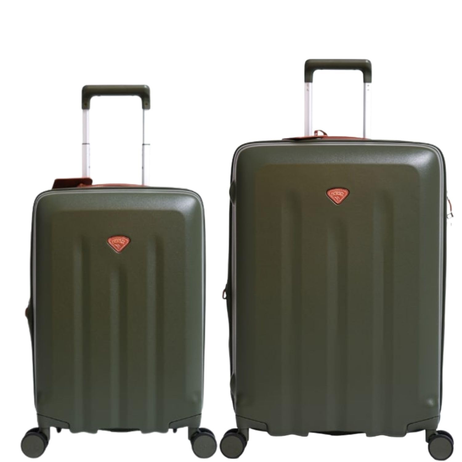JUMP Uppsala Rigid-Moss Green-Set of 2-Medium & Cabin-69,55 cm Expandable Hardsided 8 Wheel Luggage with TSA Lock, Anti-Theft Zipper, Name Tag and Luggage Cover