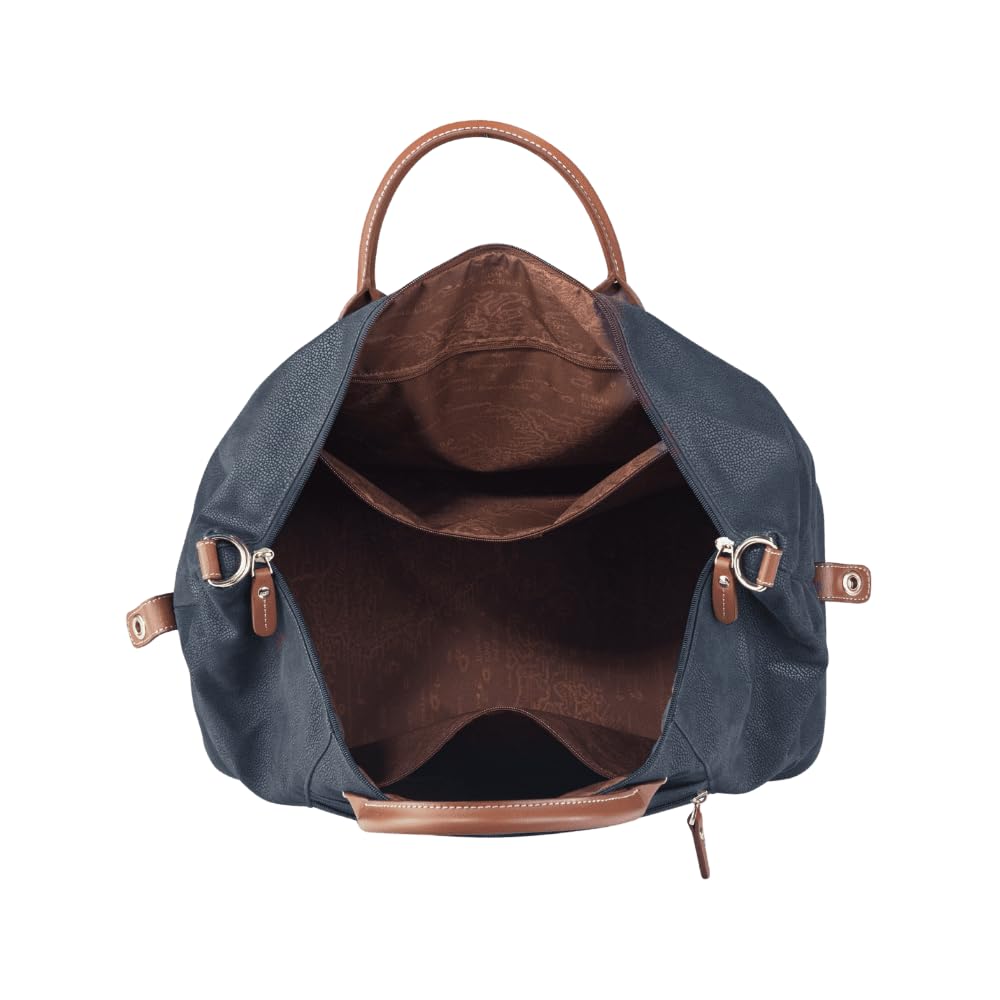 JUMP Uppsala Doctor Duffle Bag-Navy Blue-Cabin-50 cms Polysuede Material with Leather Trimmings Carry-on Fashion Travel Bag for Men and Women