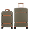 JUMP Cassis Riviera-Khaki-Set of 2-Medium, Cabin-66, 55 cm Eco Responsible Expandable Hardsided 8 Wheel Luggage with TSA Lock, Anti-Theft Zipper,Name Tag and Luxury Bag Cover