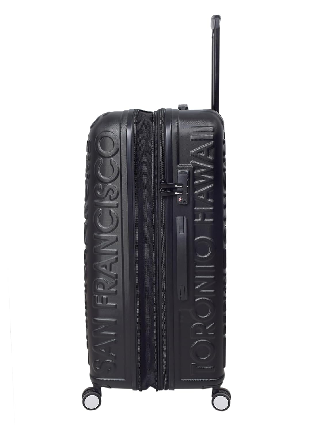 it luggage-Destinations-Black-Cabin-20 inches-Expandable Hardsided Suitcase Travel Bag 8 Wheel Trolley Bag with TSA Lock & Wet Pouch Inside