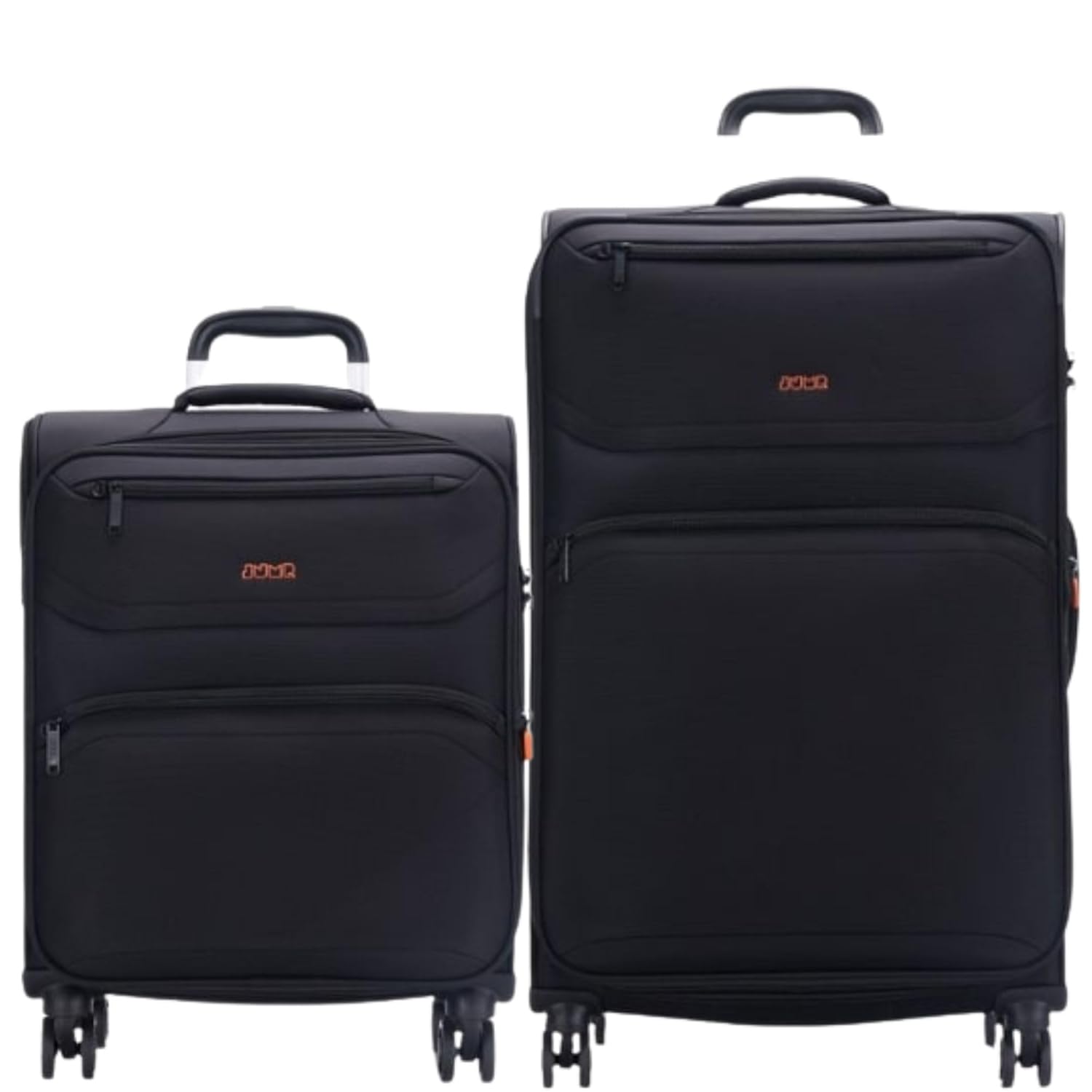 Moorea 2 Set of 2- Black-Large & Cabin-76, 55cm Expandable Softsided Luggage with 8 Wheels and TSA Lock