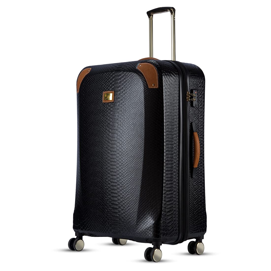 it luggage Resolute Hard Suitcase | Expandable Large Travel Bag | 8 Wheel Trolley | 16-2406-08 | Black,80 cm