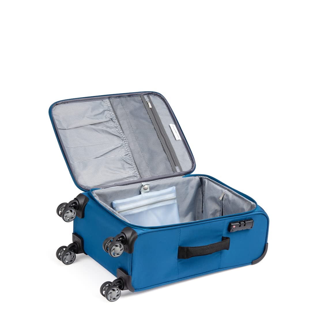 it luggage World's Lightest Bag Debonair-Two Tone Blue-54cm Softsided Polyester 8 Wheel Trolley Bag