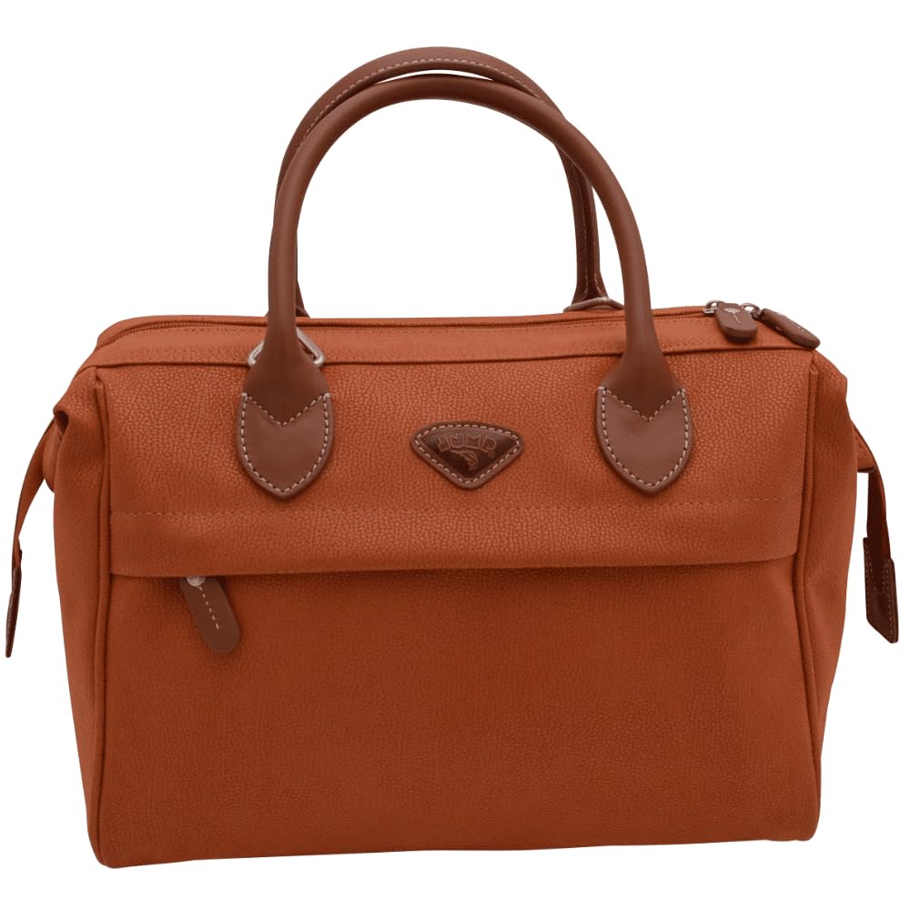 JUMP Uppsala Beauty Doctor Vanity Bag-Terracota-Cabin-32 cms Polysuede Material with Leather Trimmings Carry-on Fashion Cosmetic Travel Bag