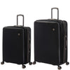 it luggage Rapidity Black Set of 2-Large & Medium-28 & 24 inches Expandable Polycarbonate Hard Case Check-in Luggage 8 Wheel Trolley Bag with TSA Lock & Wet Pouch Inside