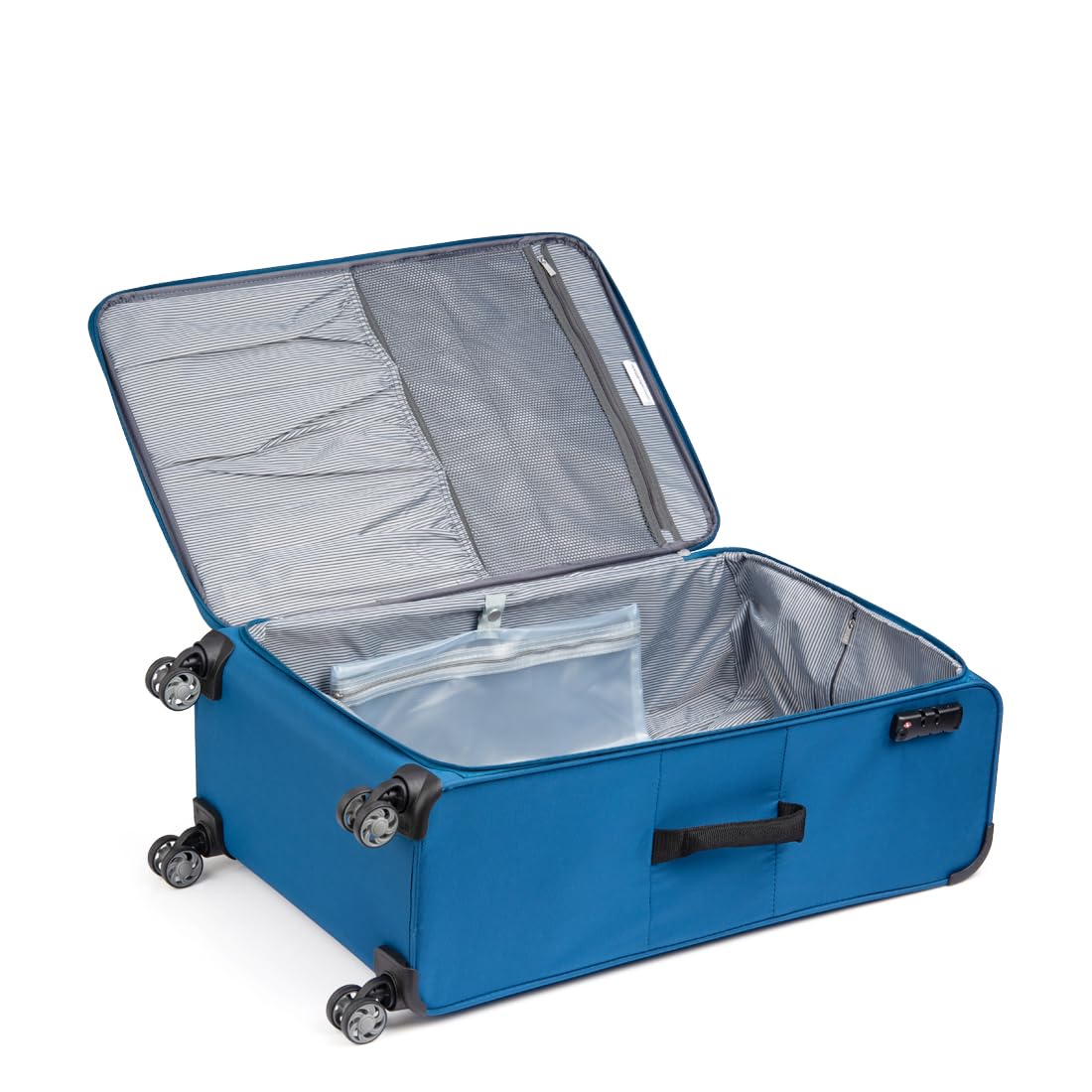it luggage World's Lightest Bag 70 Cm Medium Polyester Soft-Sided 8 Spinner Trolley Bag (Two Tone Blue)