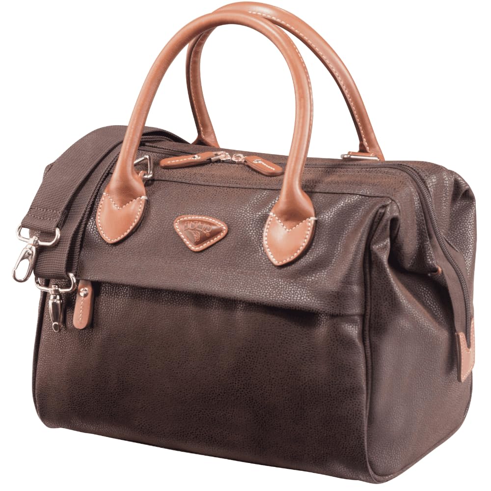 Uppsala Beauty Doctor Vanity Bag-Chocolate Brown-Cabin-32 cms Polysuede Material with Leather Trimmings Carry-on Fashion Cosmetic Travel Bag
