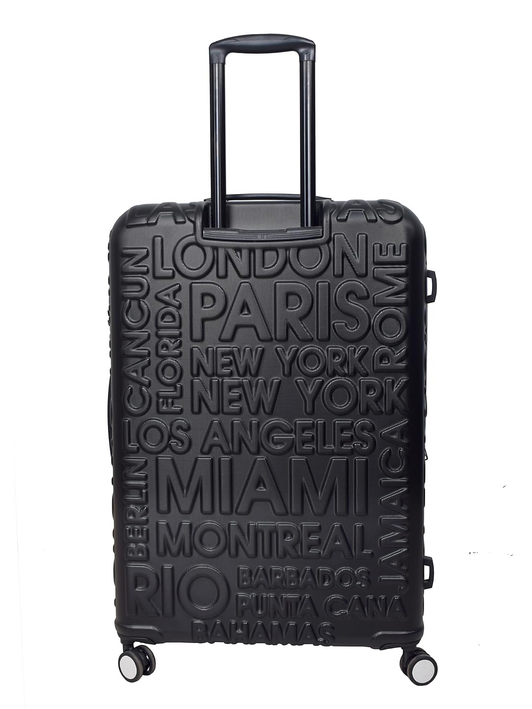it luggage-Destinations-Black-Medium-24 inches-Expandable Hardsided Suitcase Travel Bag 8 Wheel Trolley Bag with TSA Lock & Wet Pouch Inside