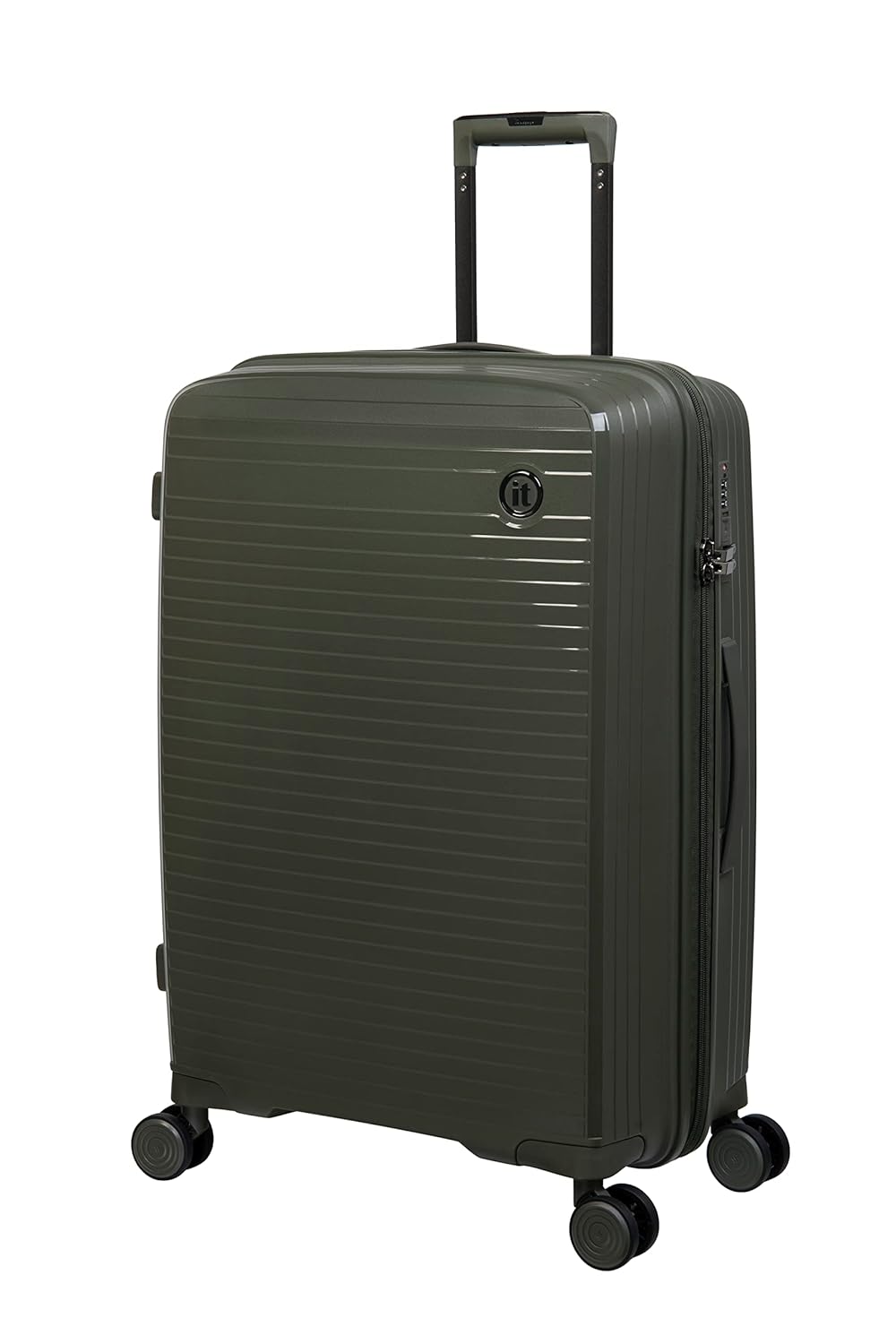 it luggage Spontaneous Olive Set of 2- Medium & Cabin-24 & 20 inches Expandable Anti-Theft Zipper Polypropylene Hardsided with TSA Lock 8 Wheel Trolley Bag