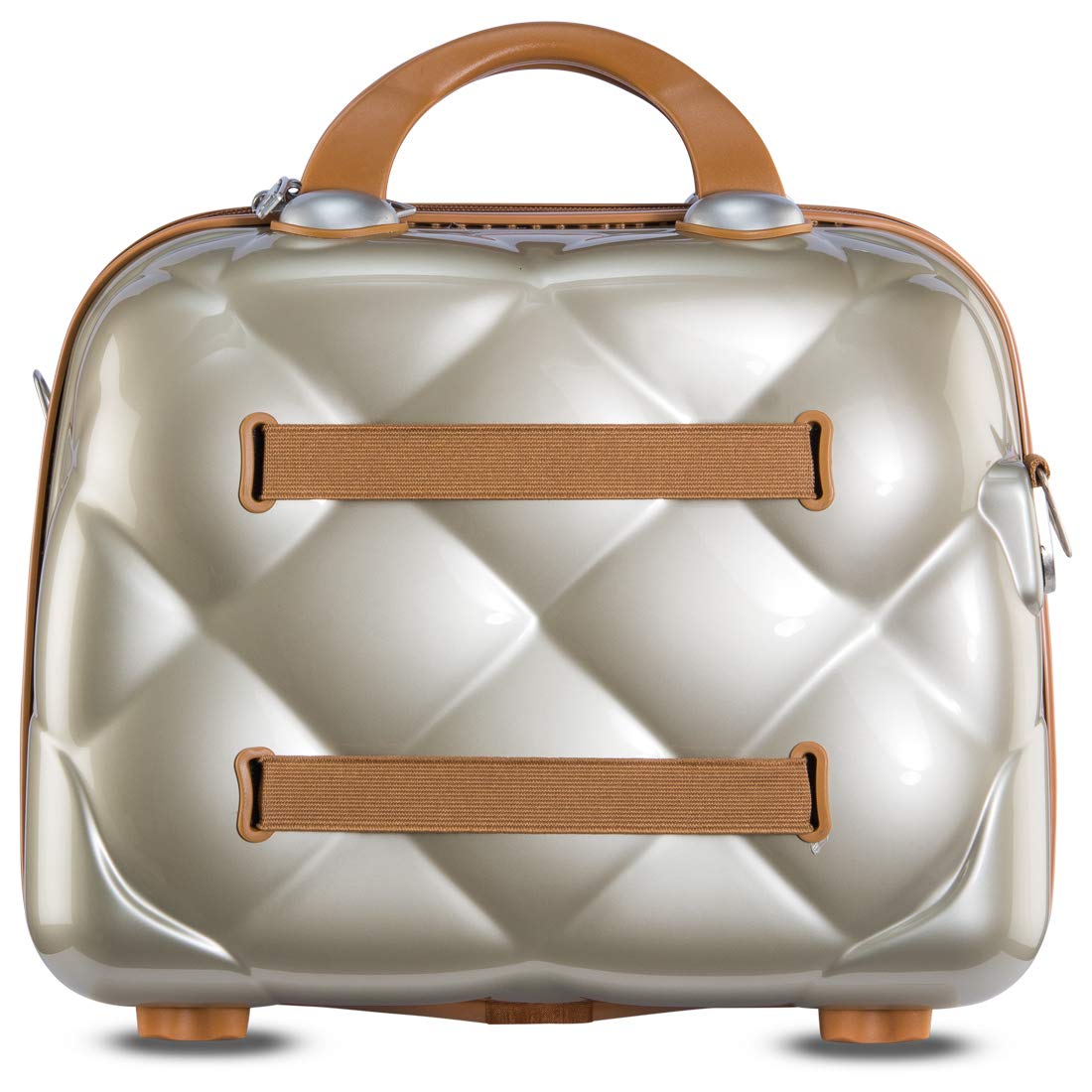 it luggage- Vanity Case-St. Tropez-Champagne with Tan trimmings-14 inches-Hand Bag- Cosmetic box-Hardsided-PC-36cms