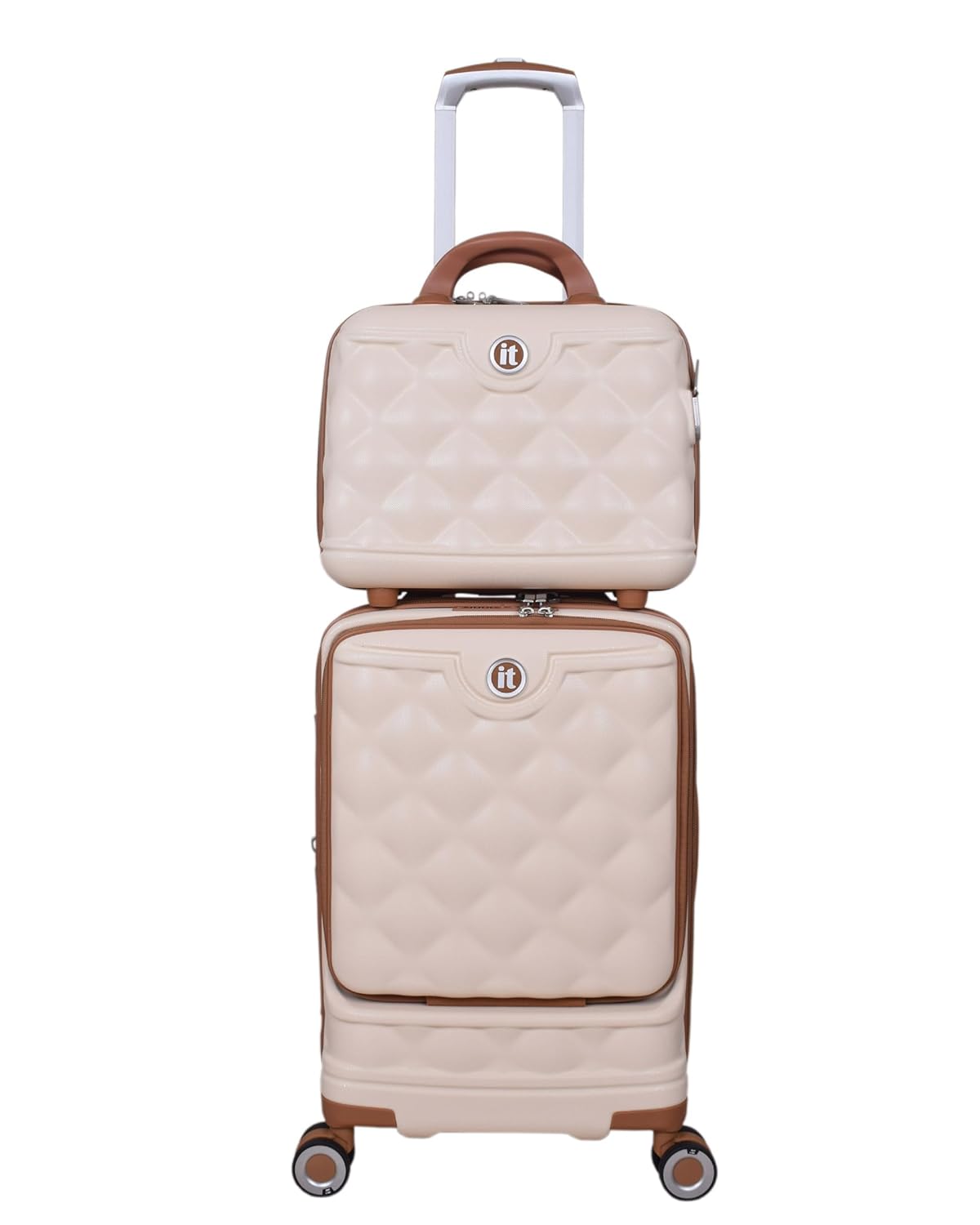 it luggage- Vanity Case-Indulging Cream with Tan trimmings Beautiful Interior Hand bag Cosmetic box Hardsided 30cms