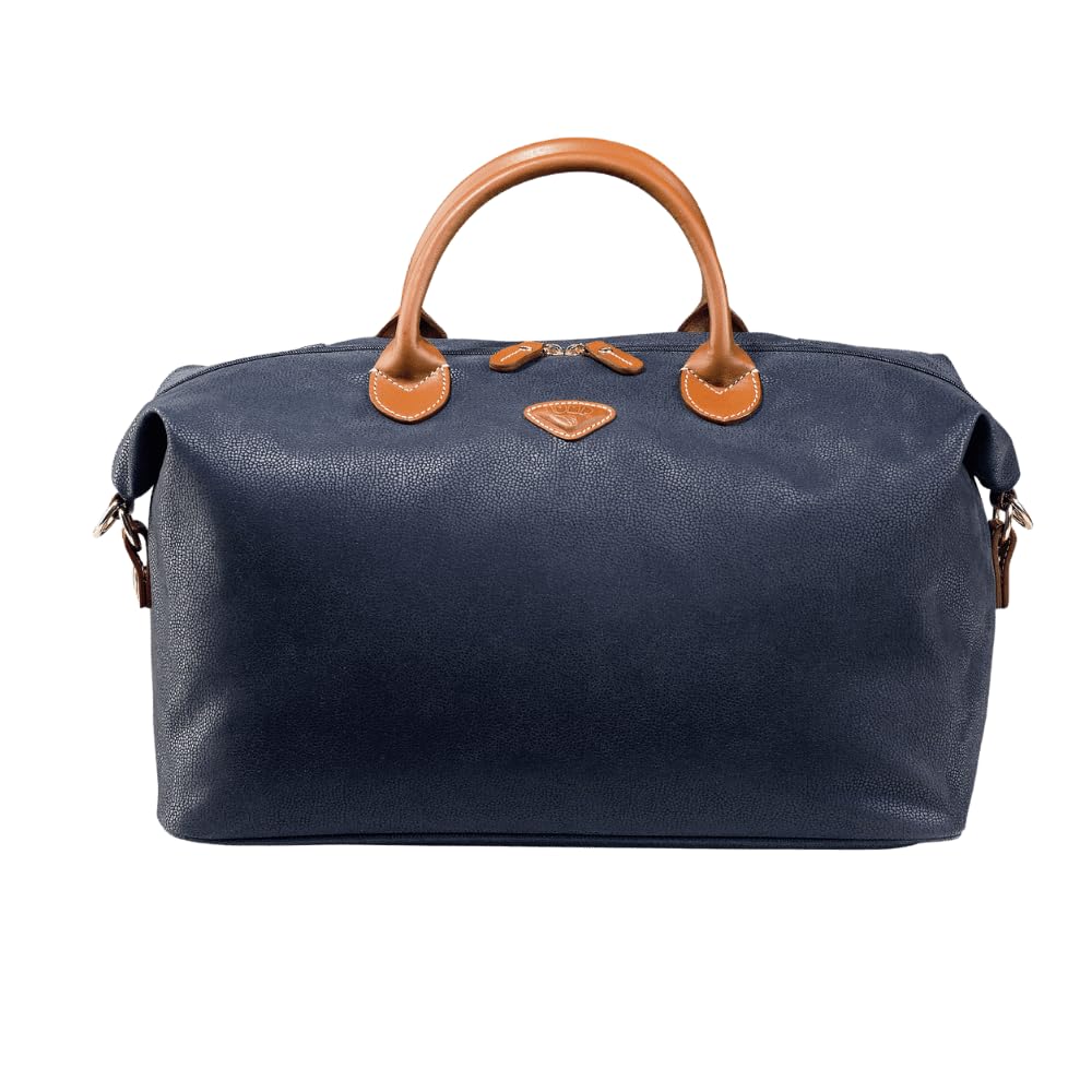 JUMP Uppsala Weekend Travel Duffle Bag-Navy-Cabin-45 cms Polysuede Material with Leather Trimmings Light Weight Fashion Travel Bag for Men and Women