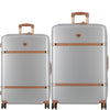 JUMP Cassis Riviera-Silver-Set of 2-Large, Medium-77,66 cm Eco Responsible Expandable Hardsided 8 Wheel Luggage with TSA Lock, Anti-Theft Zipper, Name Tag and Luggage Cover