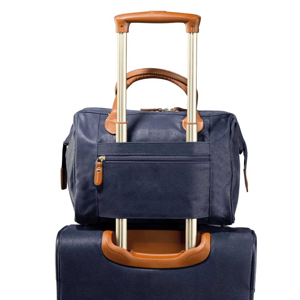 JUMP Uppsala Beauty Doctor Vanity Bag-Navy Blue-Cabin-32 cms Polysuede Material with Leather Trimmings Carry-on Fashion Cosmetic Travel Bag