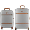 Cassis Riviera-Silver-Set of 2-Medium, Cabin-66,55 cm Eco Responsible Expandable Hardsided 8 Wheel Luggage with TSA Lock, Anti-Theft Zipper,Name Tag and Luxury Bag Cover
