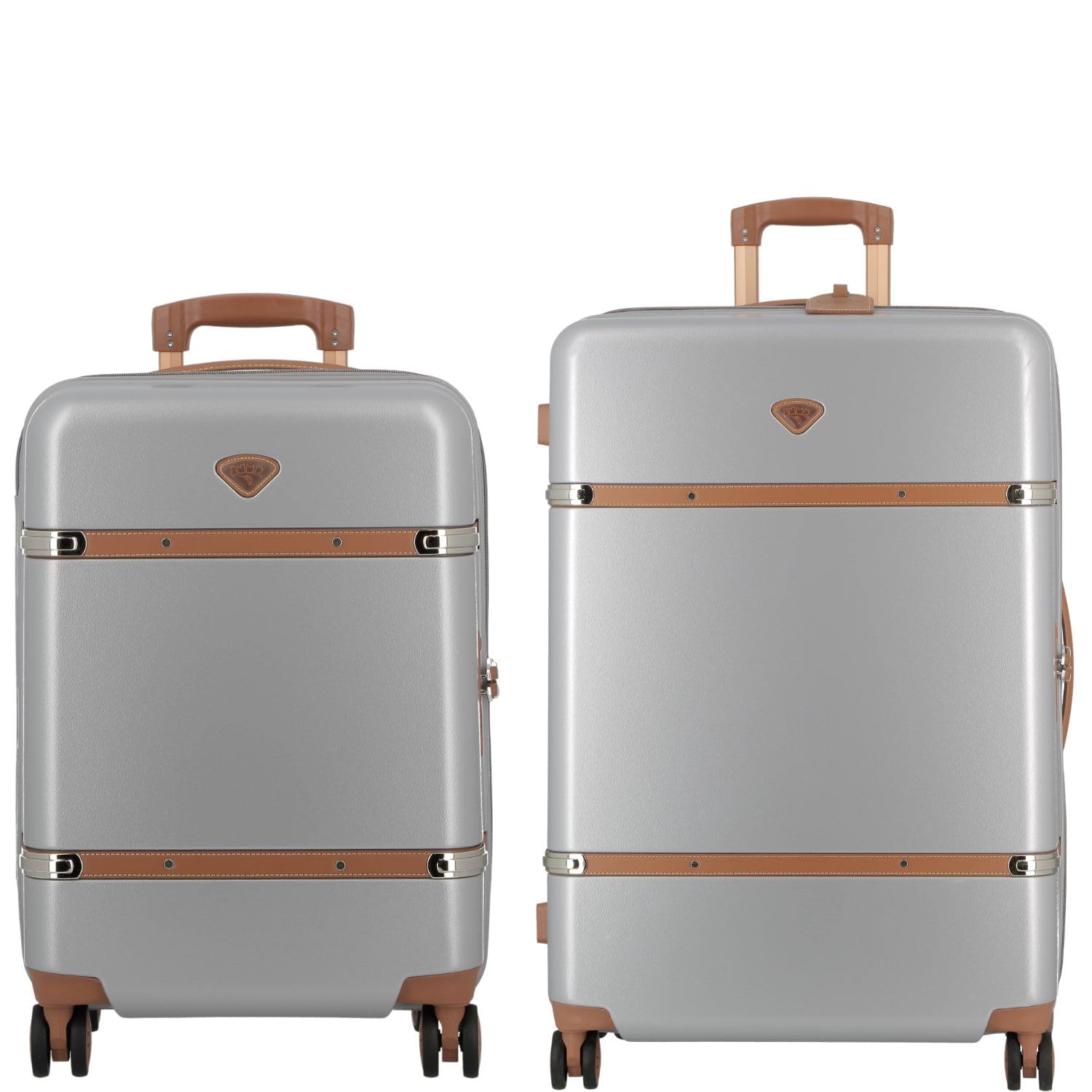 Cassis Riviera-Silver-Set of 2-Medium, Cabin-66,55 cm Eco Responsible Expandable Hardsided 8 Wheel Luggage with TSA Lock, Anti-Theft Zipper,Name Tag and Luxury Bag Cover