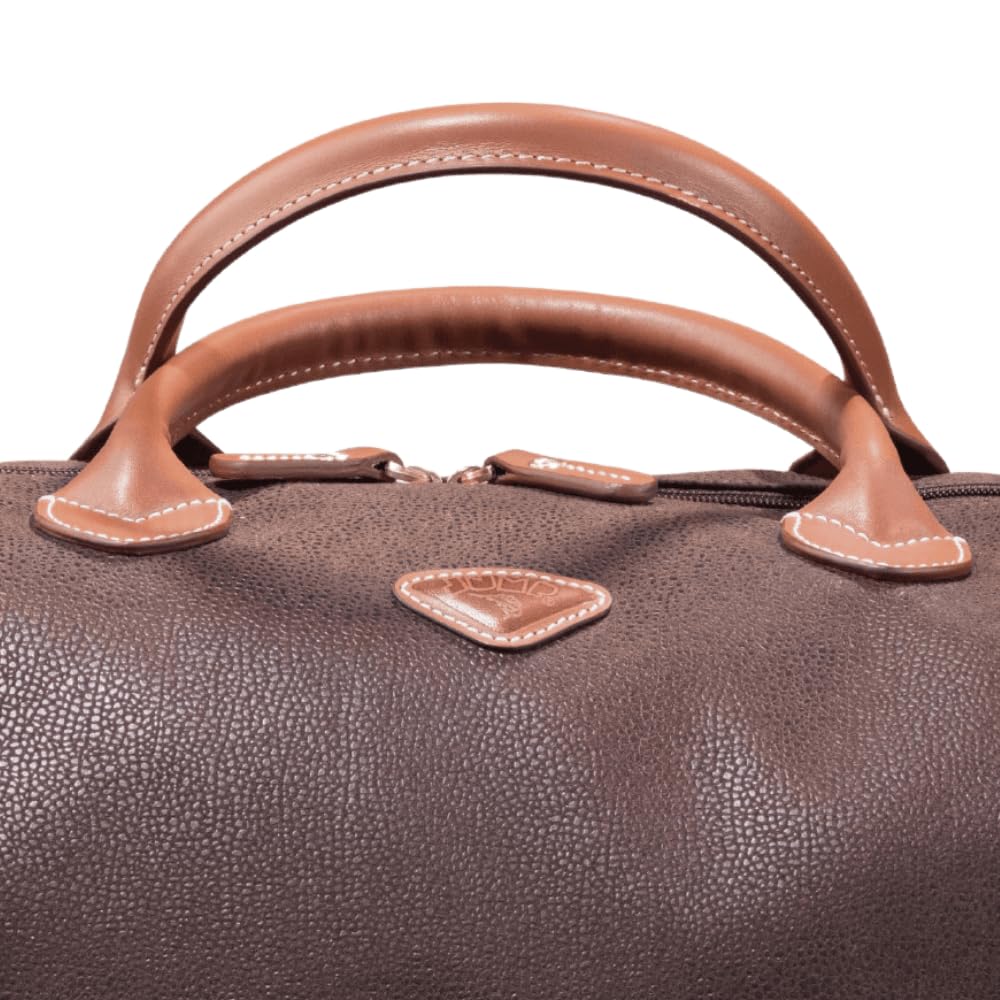 JUMP Uppsala Weekend Travel Duffle Bag-Chocolate Brown-Cabin-45 cms Polysuede Material with Leather Trimmings Light Weight Fashion Travel Bag for Men and Women