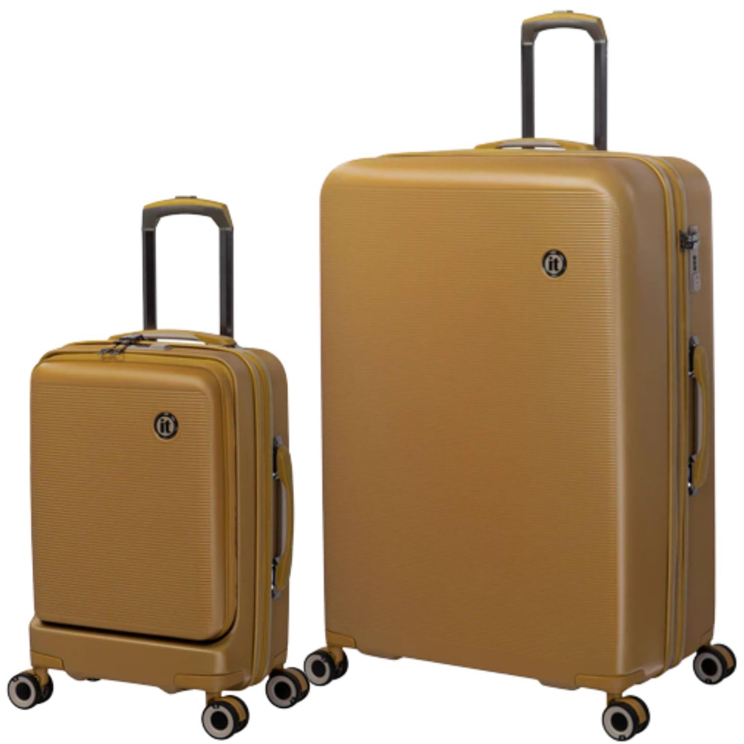 it luggage Rapidity Mustard Set of 2-28 & 20 inches Cabin with Padded Laptop Section & Large Expandable Polycarbonate Hard Case 8 Wheel Trolley Bag with TSA Lock & Wet Pouch Inside