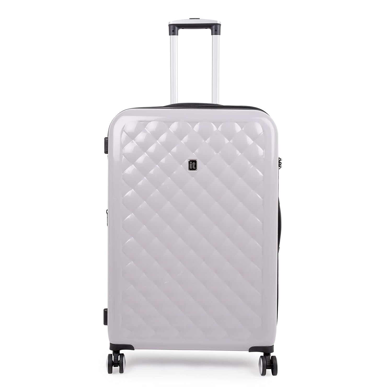 it luggage Fashionista Glossy Grey Set of 2-Large & Medium-28 & 24 inches Expandable PC Hardsided with TSA Lock 8 Wheel Trolley Bag