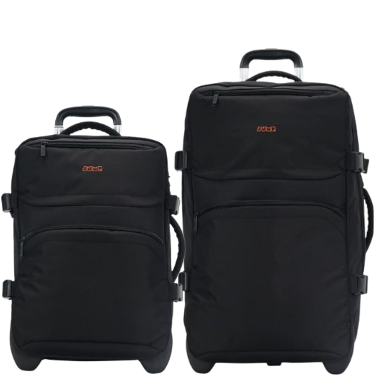 Moorea 2- Black - Set of 2- Rolling Duffle Bag Medium & Cabin-67,50cm Softsided 2 Wheel Luggage Trolley with TSA Lock