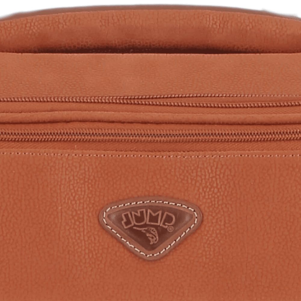 JUMP Uppsala Trolley Bag-Terracota-Cabin-20 inches Expandable Polysuede Material with Leather Trimmings Softsided Carry-on 8 Wheels Travel Bag Fashion Bag for Men and Women